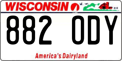 WI license plate 882ODY