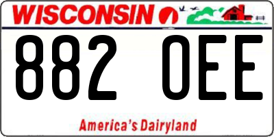 WI license plate 882OEE