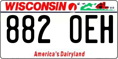 WI license plate 882OEH