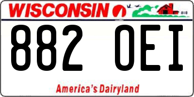 WI license plate 882OEI