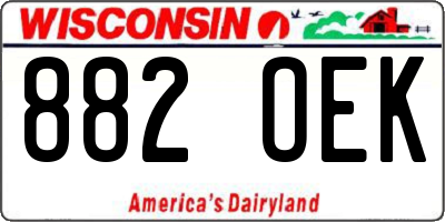 WI license plate 882OEK
