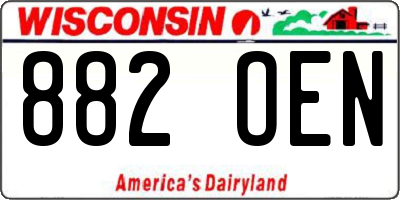 WI license plate 882OEN