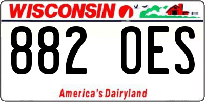 WI license plate 882OES