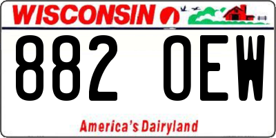 WI license plate 882OEW