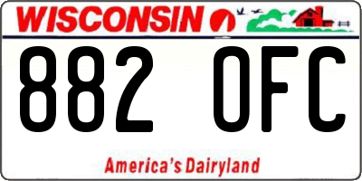 WI license plate 882OFC