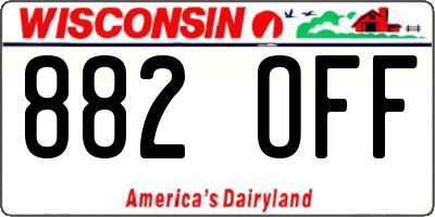 WI license plate 882OFF