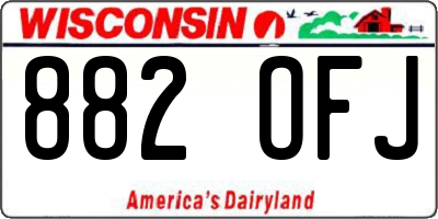 WI license plate 882OFJ