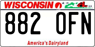 WI license plate 882OFN