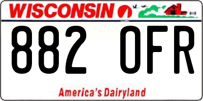 WI license plate 882OFR