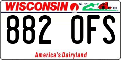 WI license plate 882OFS