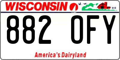 WI license plate 882OFY