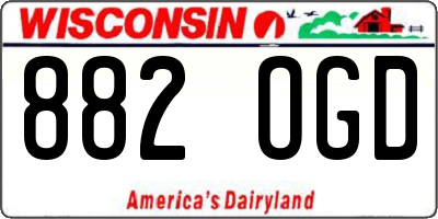 WI license plate 882OGD