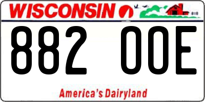 WI license plate 882OOE