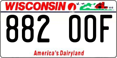 WI license plate 882OOF