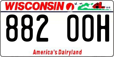 WI license plate 882OOH