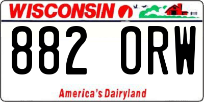 WI license plate 882ORW