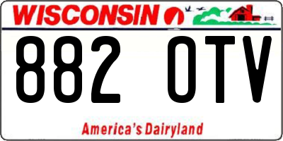 WI license plate 882OTV