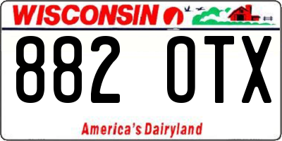 WI license plate 882OTX