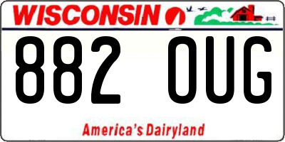 WI license plate 882OUG