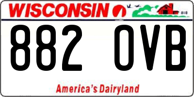 WI license plate 882OVB