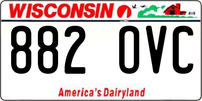 WI license plate 882OVC