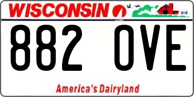 WI license plate 882OVE
