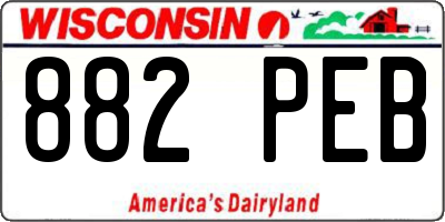 WI license plate 882PEB
