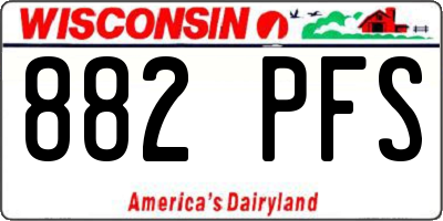 WI license plate 882PFS
