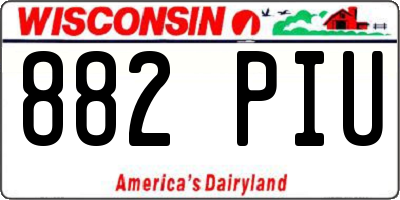 WI license plate 882PIU