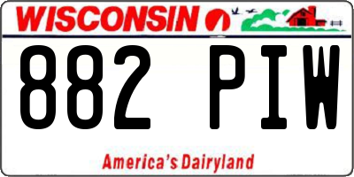 WI license plate 882PIW