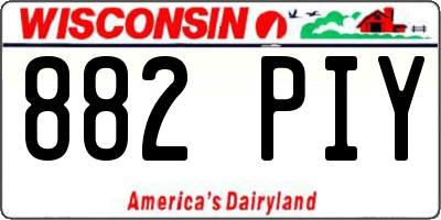 WI license plate 882PIY