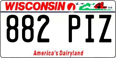 WI license plate 882PIZ