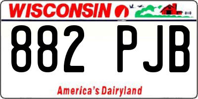WI license plate 882PJB