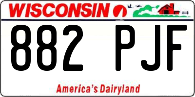 WI license plate 882PJF