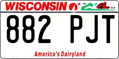 WI license plate 882PJT
