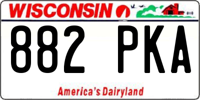 WI license plate 882PKA
