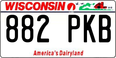 WI license plate 882PKB