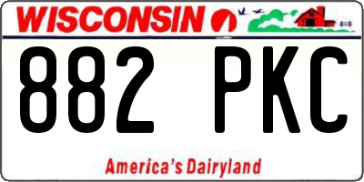 WI license plate 882PKC