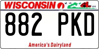 WI license plate 882PKD