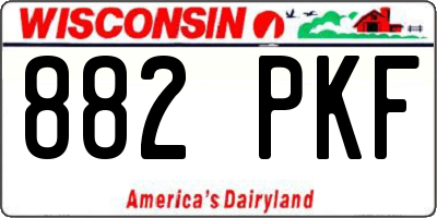 WI license plate 882PKF