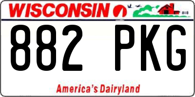 WI license plate 882PKG
