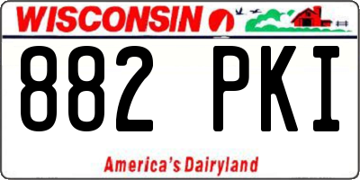 WI license plate 882PKI
