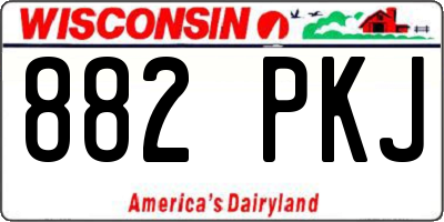 WI license plate 882PKJ