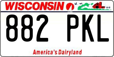 WI license plate 882PKL