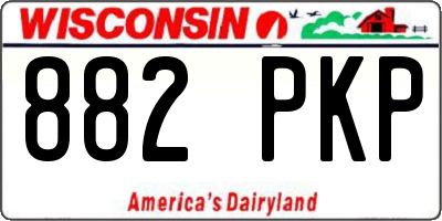 WI license plate 882PKP