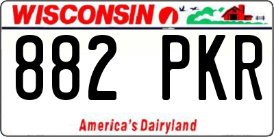 WI license plate 882PKR
