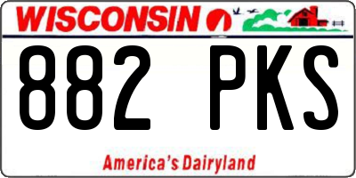 WI license plate 882PKS