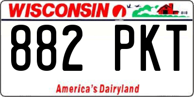 WI license plate 882PKT