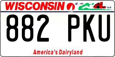 WI license plate 882PKU
