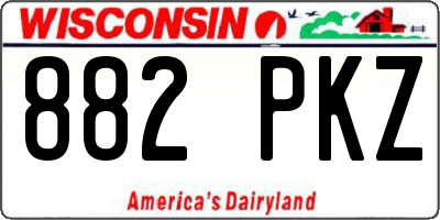 WI license plate 882PKZ
